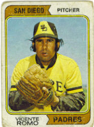 1974 Topps Baseball Cards      197A    Vicente Romo SD